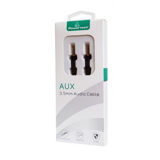 POWERTECH καλώδιο 3.5mm PTR-0068, AUX, 24 AWG, copper, 0.50m, μαύρο