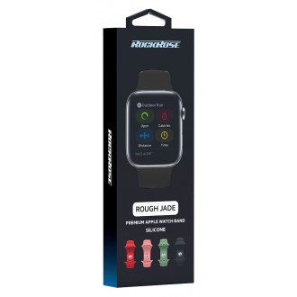ROCKROSE band σιλικόνης Rough Jade για Apple Watch 42/44mm, μαύρο