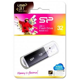 SILICON POWER USB Flash Drive Blaze B02, 32GB, USB 3.2 Gen 1, Black