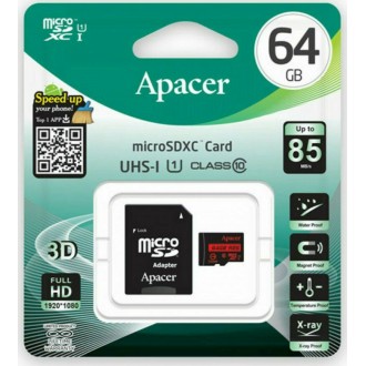 Apacer R85 microSDXC 64GB Class 10 U1 with Adapter