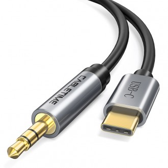 CABLETIME καλώδιο AUX USB Type-C σε 3.5mm C160, 1m, μαύρο