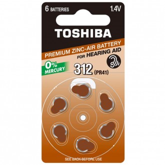 TOSHIBA ZINK AIR ZA312, PR41 ΜΠΑΤΑΡΙΑ ΓΙΑ ΑΚΟΥΣΤΙΚΟ ΒΑΡΗΚΟΪΑΣ Blister 6 τεμ