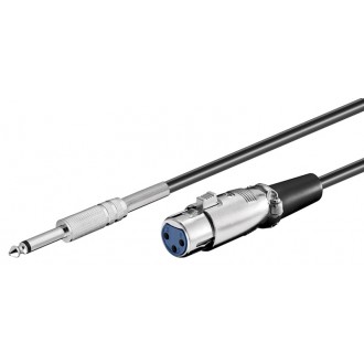 POWERTECH καλώδιο XLR θηλυκό σε 6.3mm αρσενικό CAB-V035, 5m, μαύρο