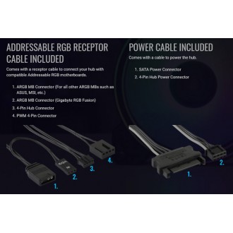 AEROCOOL RGB control hub H66F, με ασύρματο χειριστήριο, 8 connectors