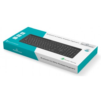 POWERTECH ασύρματο πληκτρολόγιο PT-934, Bluetooth 5.0 & 2.4GHz, μαύρο