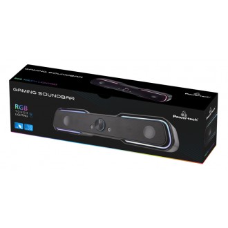 POWERTECH Gaming soundbar PT-974, 2x 5W RMS, 3.5mm, RGB, μαύρο
