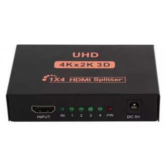 POWERTECH splitter HDMI σε 4x HDMI PTH-048, 4K 3D, μαύρο POWERTECH splitter HDMI σε 4x HDMI PTH-048, 4K 3D, μαύρο