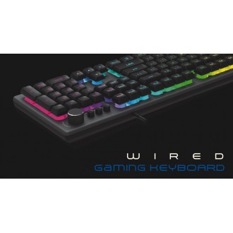ROAR gaming πληκτρολόγιο RR-0007, ενσύρματο, RGB, ασημί