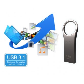 SILICON POWER USB Flash Drive Jewel 80, 16GB, USB 3.2 Gen 1, Titanium