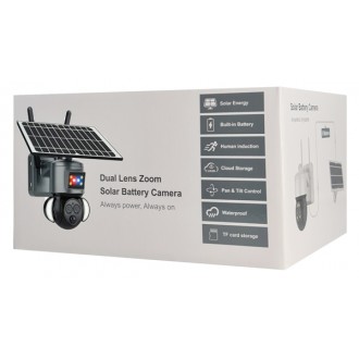 SECTEC smart ηλιακή κάμερα ST-558-6M-12X-4G-EU, προβολείς, 6MP, 4G, PTZ