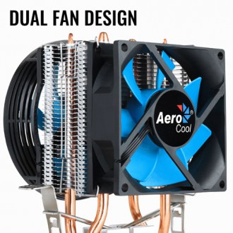 AEROCOOL ψύκτρα VERKHO-2-DUAL, 2x fan, 2300rpm, 27dBA, 59.6CFM