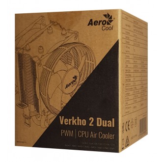 AEROCOOL ψύκτρα VERKHO-2-DUAL, 2x fan, 2300rpm, 27dBA, 59.6CFM