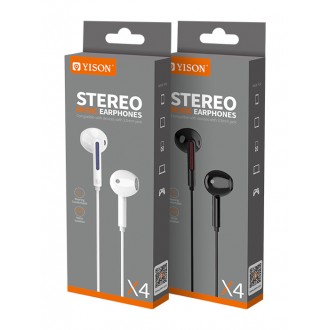 YISON earphones με μικρόφωνο X4, 3.5mm, 1.2m, λευκά